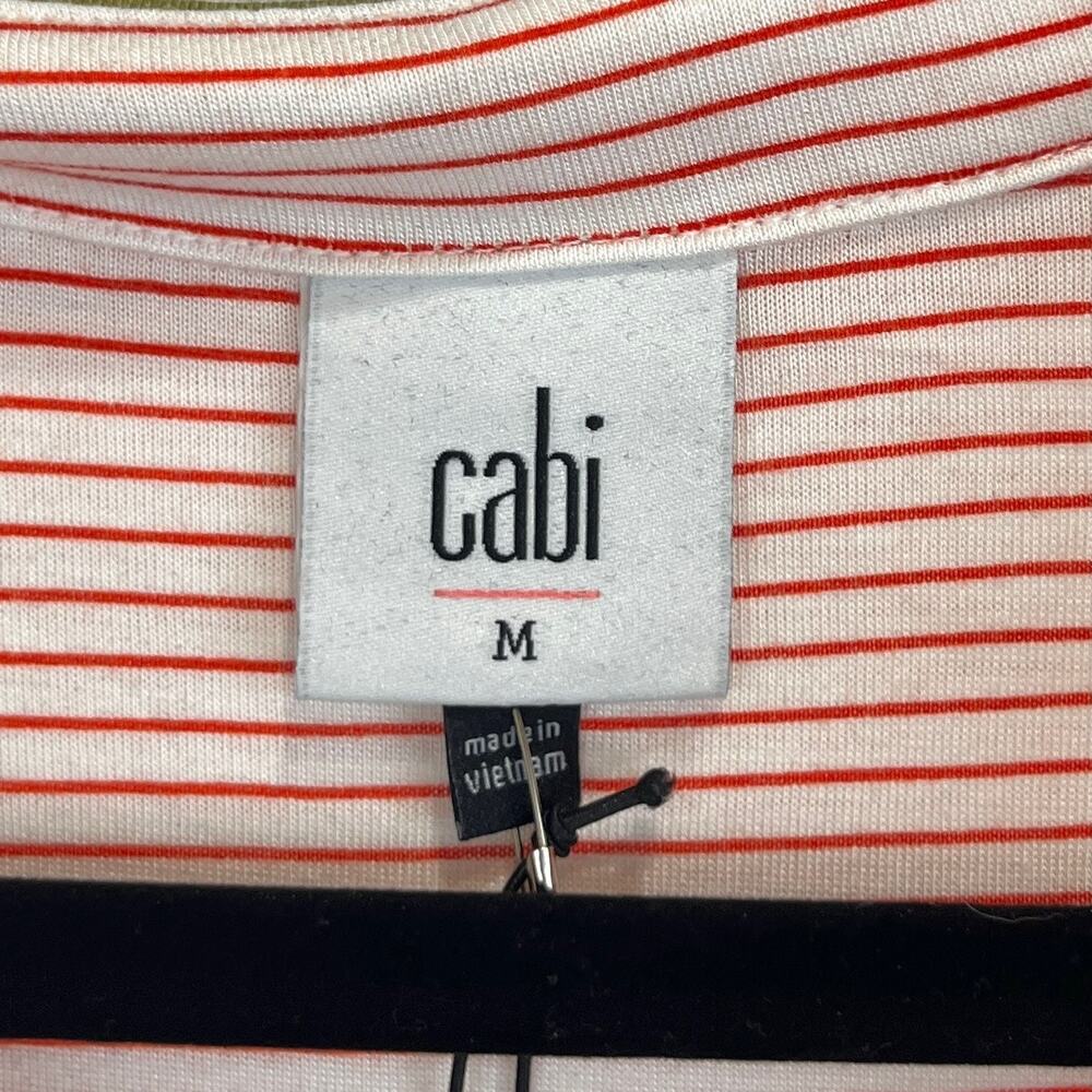 NWT CABI Tee Up Tee 6565 Sleeveless Striped Polo Collar Pink Multicolor Size M - Picture 3 of 10